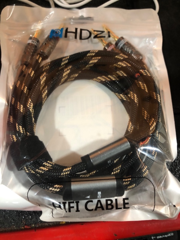 Photo 2 of 14AWG HiFi-Quality Heavy-Duty Braided Speaker Cable with Double Gold-Plated Banana Plugs (6) 6.0 Feet