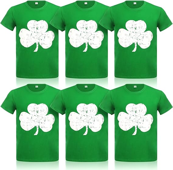 Photo 1 of 6 Pcs St Patrick's Day T Shirt Shamrock Irish Ireland T Shirt Green Distressed Men's Women's Cotton Clover Tee
XL