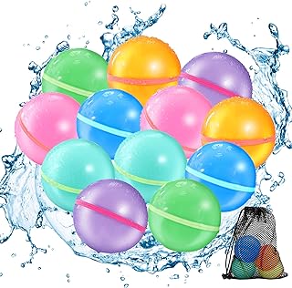 Photo 1 of 12Pcs Reusable Water Balloons, Magnetic Self Sealing Quick Fill Water Balloons, Summer Water Toys Refillable Water Bomb, 2 pack