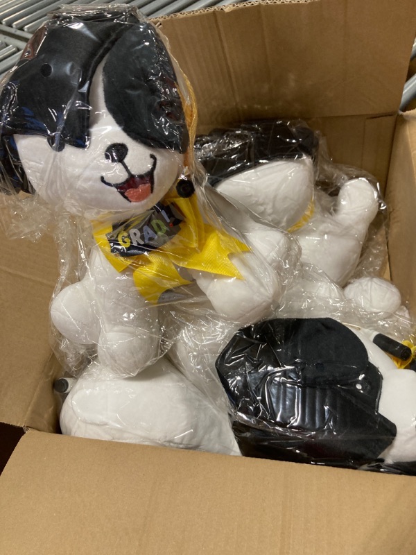 Photo 3 of ***USED** 6 Pcs 11 Inch 2024 Graduation Autograph Stuffed Animal Dog with Pen Plush White Dog Class of 2024 Congrats Grad Signature Animal for Elementary High School College Grad Party Favor Supplies