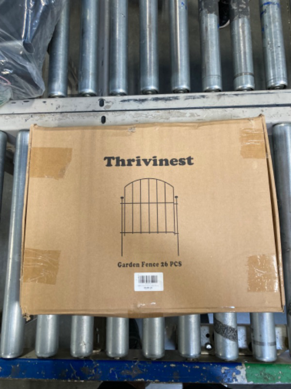 Photo 2 of ***USED***Thrivinest Decorative Garden Fence 21in x26ft, 26 Pack Rustproof Metal No Dig Fence Animal Barrier for Dog, Arched Flower Bed Edging Ornamental Wire Border Panel Fencing for Yard Patio Outdoor Decor