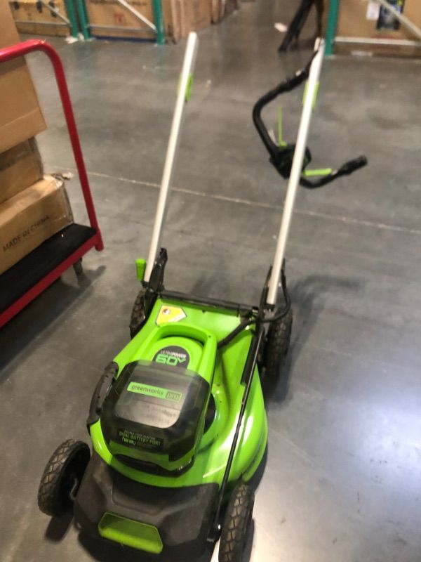 Photo 7 of **USED** Greenworks 60V 21” Cordless (Self-Propelled) Lawn Mower (LED Lights + Aluminum Handles)