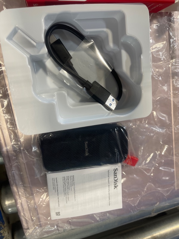 Photo 2 of ***USED**SanDisk 2TB Portable SSD - Up to 800MB/s, USB-C, USB 3.2 Gen 2, Updated Firmware - External Solid State Drive - SDSSDE30-2T00-G26