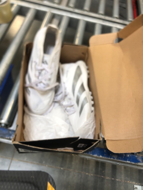 Photo 4 of ***USED** adidas Unisex Predator 24 League Low Turf Sneaker, White/Silver Metallic/White, 4 US Men