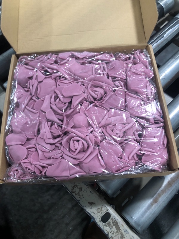 Photo 2 of ***USED***INSUNSIX 100 PCS Artificial Flowers Mauve Fake Roses Artificial Flowers Foam Flowers Real Looking Foam Roses for DIY Wedding Home Centerpiece Table Decorations(Dusty Rose)