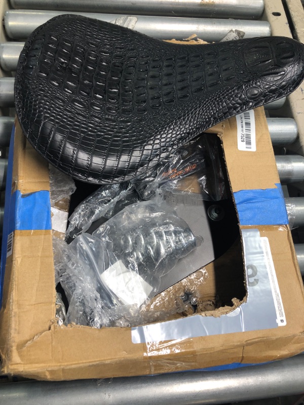 Photo 1 of ***USED***LKV 13.38" Motorcycle Solo Drive Seat Black Crocodile Leather Cushion with Seatbase Spring Bracket Kits Replacement for Harley Davidson Sportster XL 1200 883 48 Chopper Bobber Seats Custom
