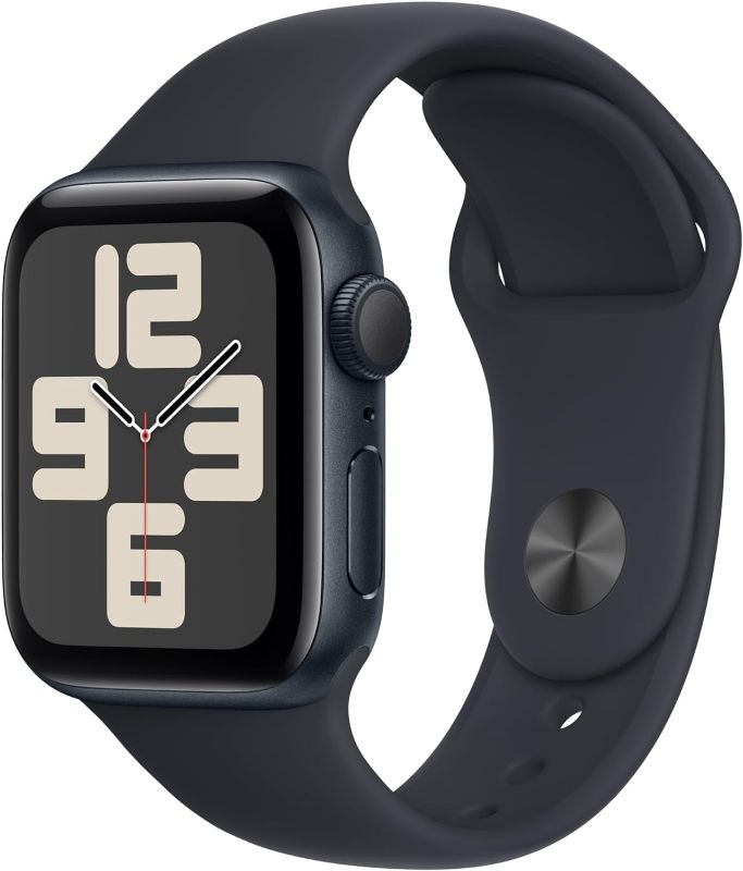 Photo 1 of 
Apple Watch SE (2nd Gen) [GPS 40mm] Smartwatch with Midnight Aluminum Case with Midnight Sport Band S/M. Fitness & Sleep Tracker, Crash Detection, Heart Rate Monitor