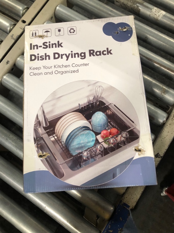 Photo 2 of ***USED***MAJALiS Sink Dish Drying Rack - Use for Countertops & in-Sinks & Over-Sink, Stainless Steel Dish Drainers for Kitchen Counter, Inside Sink Dish Dryer Racks, 10.4''W x 15.5''~23.5''L, Silver