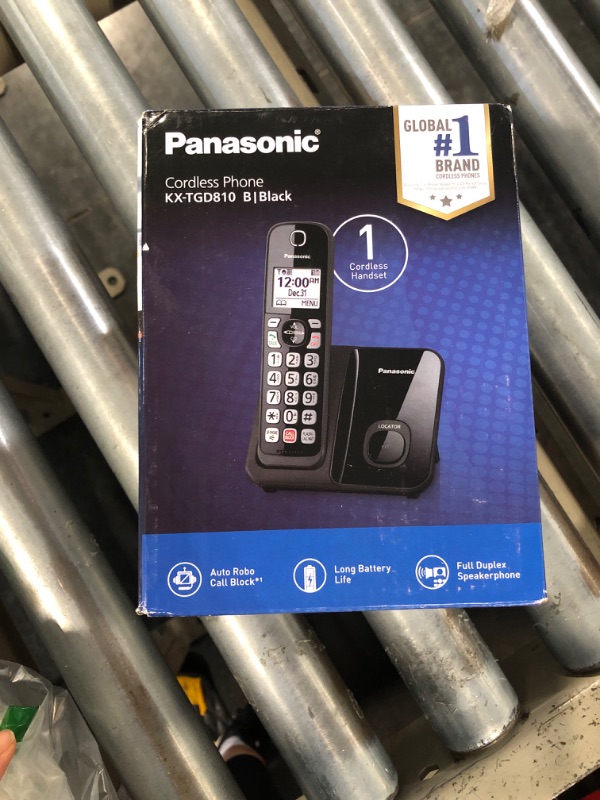 Photo 2 of ***USED***Panasonic Cordless Phone with Advanced Call Block, Bilingual Caller ID and Easy to Read Large High-Contrast Display, Expandable System with 1 Handset - KX-TGD810B (Black)