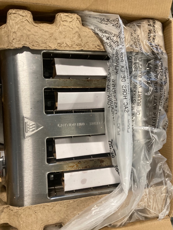 Photo 3 of ****USED**ONE SIDE NOT WORKING***PARTS ONLY**SOLD AS IS NO RETURNS**ALL SALES ARE FINAL** * Peach Street Slice Toaster Compact Bread Toaster with Digital Countdown, Wide Slots, Auto-Pop Stainless Steel, 6 Browning Levels, Removable Crumb Tray, with Defros