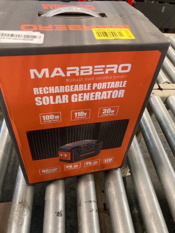 Photo 1 of ***Missing charger***MARBERO 150W Peak Solar Generator with 30W Solar Panel 111Wh Camping Portable Power Station 110V Power Bank with AC Outlet(2*USB A, 2*USB C, 2*AC) for Outdoor Travel Home Blackout Emergency Hurricane
