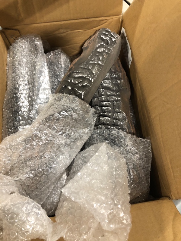 Photo 1 of ***USED***Large Gas Fireplace Logs, Set of 10 Ceramic Logs for Gas Fireplace, Artificial Realistic Firewood Logs, Indoor Outdoor Gas Logs for Fireplace Firepit, Ventless & Vent Free