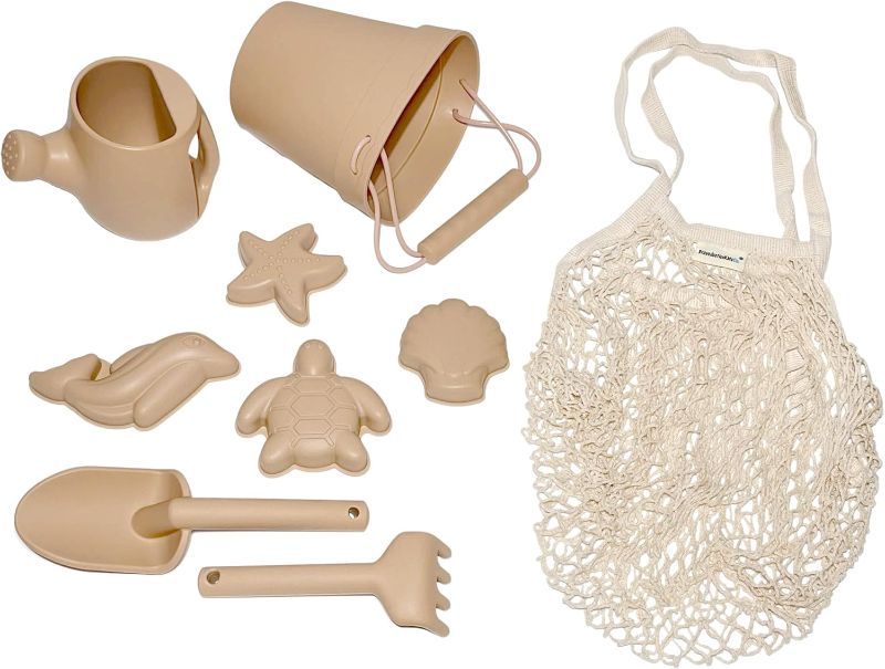 Photo 1 of  Silicone Summer Beach Set XL | Toddler SandBox Toys | + Beach Bag + Watering Can & Rake (Warm Sand)s