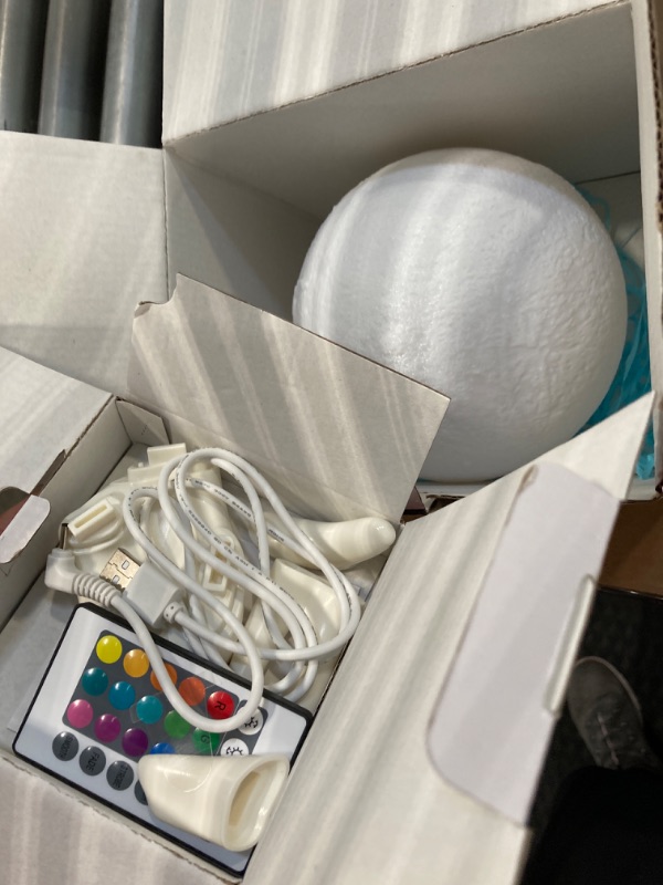 Photo 1 of ***USED** GZOKMOG Moon Lamp, 2024 Upgrade 5.9IN Moon Lamp 3D Printing Moon Light 16 Colors LED Night Light for Bedroom, Remote/Touch Control, Birthday Gifts for Kids Teen Girls Boys (White Hand Stand)