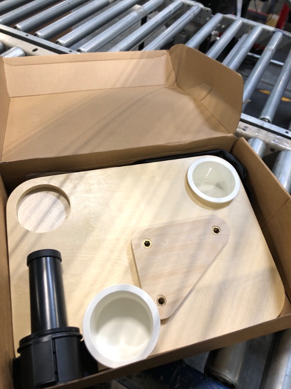 Photo 3 of 2-in-1 Drive-Thru Tray: Car Food Tray, Wood Car Trays for Eating in Parked Car, Car Desk for Laptop, Car Office, Car Cup Holder Tray, Car Table Tray Gift for Road Trip, Taxi, RVs, Truck Drivers