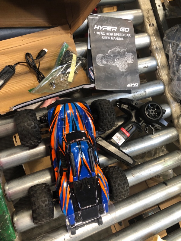 Photo 2 of **4*damage on the box*** HYPER GO H16DR 1:16 Scale Ready to Run Fast Remote Control Car, High Speed Jump RC Monster Truck, Off Road RC Cars, 4WD All Terrain RTR RC Truck with 2 LiPo Batteries for Boys and Adults