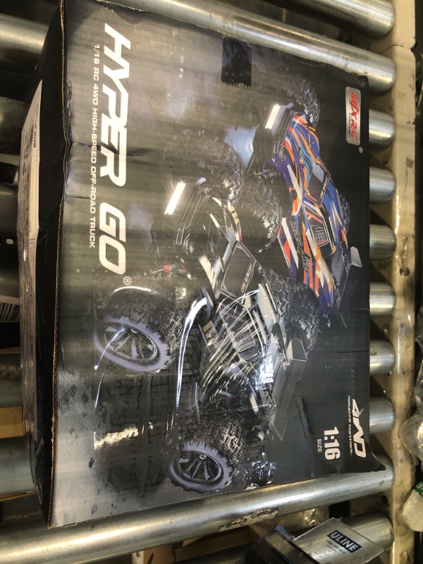 Photo 4 of **4*damage on the box*** HYPER GO H16DR 1:16 Scale Ready to Run Fast Remote Control Car, High Speed Jump RC Monster Truck, Off Road RC Cars, 4WD All Terrain RTR RC Truck with 2 LiPo Batteries for Boys and Adults