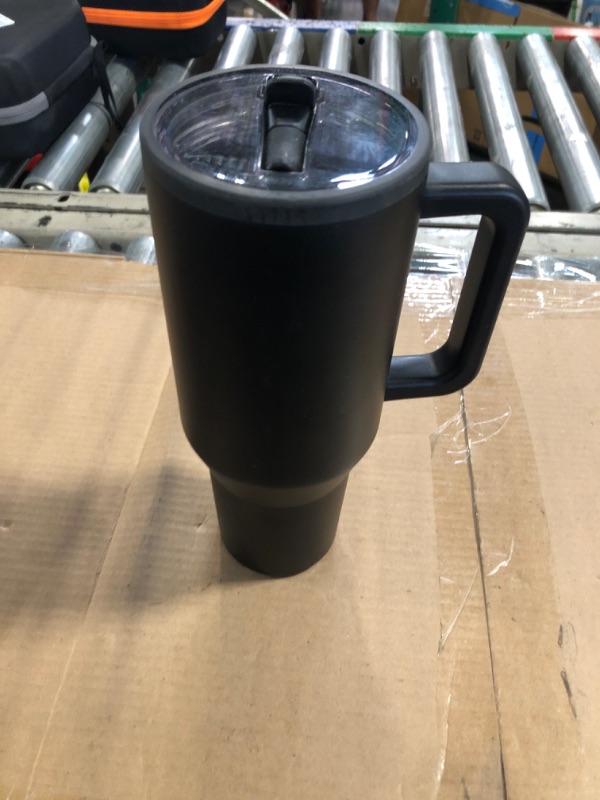 Photo 3 of ***Missing Straws***
40 oz Tumbler with Handle Flip Straw | Rubber Base Straw | 100% Leak Resistant Water Bottle | Insulated Cup Reusable Stainless Steel Water Bottle Travel Mug (Black, 40oz)