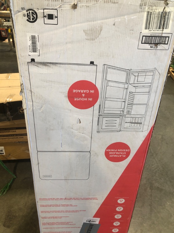 Photo 2 of ***Door Unhinged/ Screw Included***
Frigidaire EFR77O6COM, 2 Apartment Size Refrigerator with Freezer, 7.5 cu ft, Adjustable Spill-Proof Shelves, Door & Crisper Bins, Platinum Silver, Garage Ready, Quicksilver