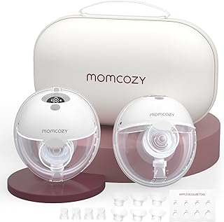 Photo 1 of ****USED*** Momcozy Breast Pump Hands Free M5, Wearable Breast Pump of Baby Mouth Double-Sealed Flange with 3 Modes & 9 Levels, Electric Breast Pump Portable - 24mm, 2 Pack Quill Gray