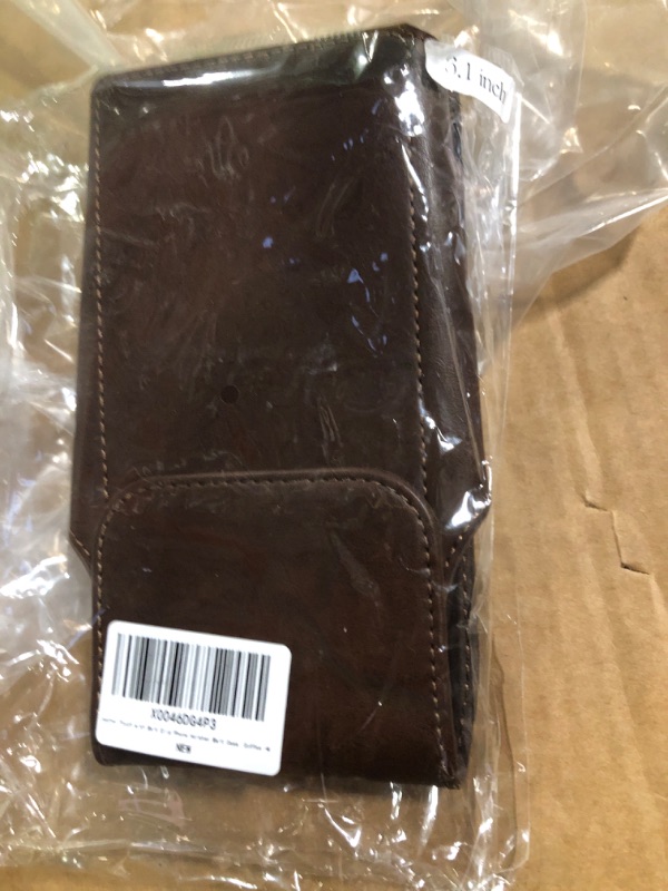 Photo 3 of ***USED***INGIDO Holster for iPhone iPhone 15, 15 Pro, 14, 14 Pro, 13, 13 Pro, 12, 12 Pro, 11, 11 Pro, XR, Galaxy S24, S23, S22, Premium Leather Pouch with Belt Clip Phone Holster Belt Case, Coffee -M