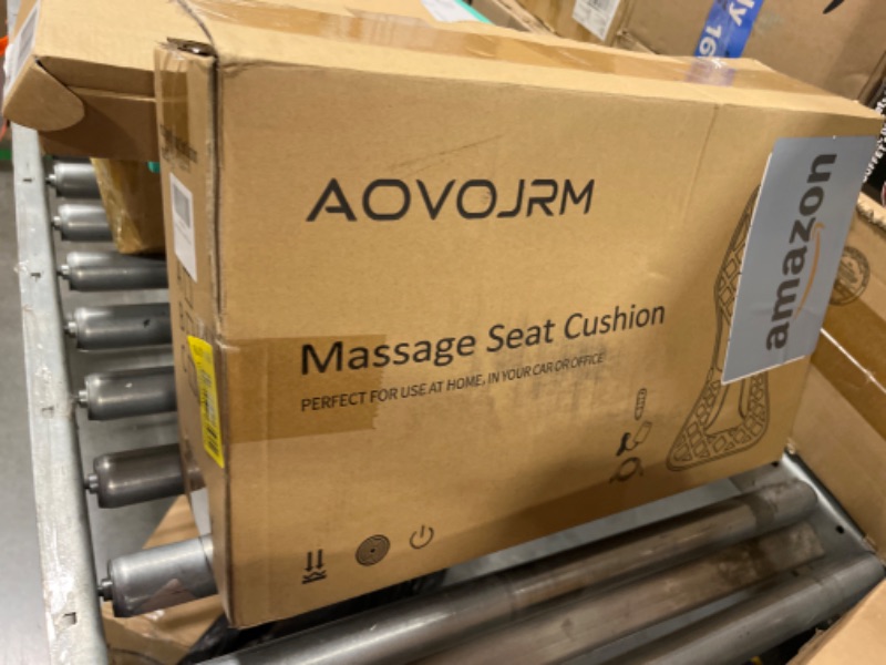 Photo 1 of AOVOJRM Vibration Back Massager with Heat,Massage Chair Pad to Release Stress and Fatigu,9 Vibration Massage Nodes & 2 Heat Levels, Chair Seat Massager for Home Office, Gifts for Women/Men,PU Leather
