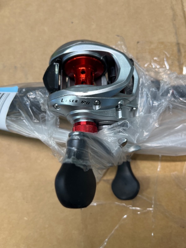 Photo 2 of ****PARTS ONLY, NO RETURNS, missing tip***Lew's Laser MG Speed Spool Baitcast Reel and Fishing Rod Combo, 6-Foot 10-Inch 1-Piece Premium IM6 Graphite Rod with Split Grip EVA Handle, Right-Hand Retrieve, Silver