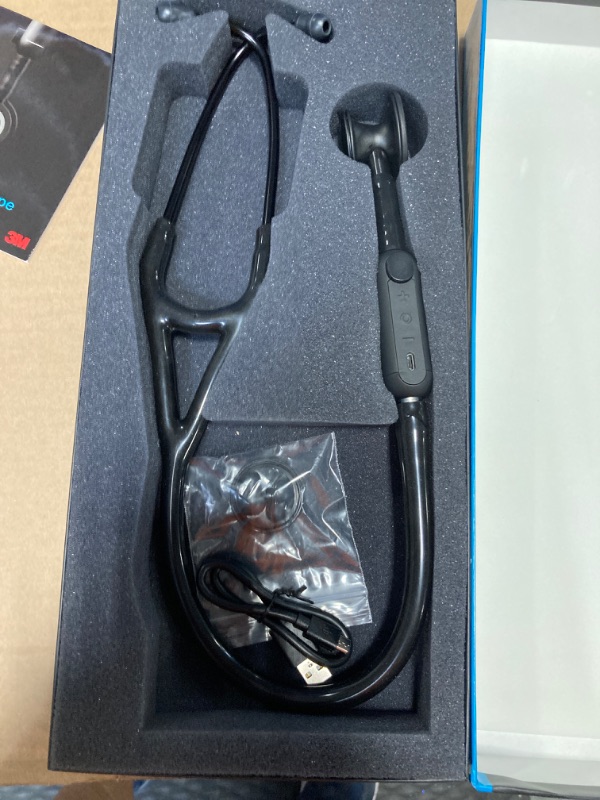 Photo 3 of 3M Littmann CORE Digital Stethoscope, Our Most Advanced Stethoscope Yet, Up To 40x Amplification*, Active Noise Cancellation, In-App Sound Wave Visualization, Black-Finish Chestpiece, 8480