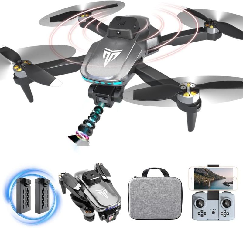 Photo 1 of **UNTESTED**
Brushless Motor Drone with Camera-4K FPV Foldable Drone with Carrying Case,40 mins of Battery Life,Two 1600MAH,120° Adjustable Lens,One Key Take Off/Land,Altitude Hold,Christmas gifts,360° Flip
