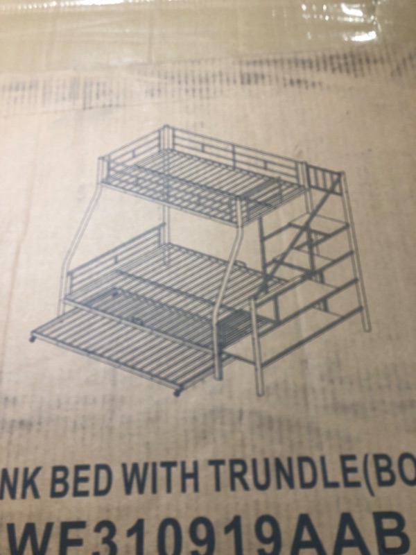 Photo 4 of ***Partial set, box 1 of 2*** ***Stock photo is a similar item, not exact***Metal Bunk Bed with Trundle and Storage Staircase