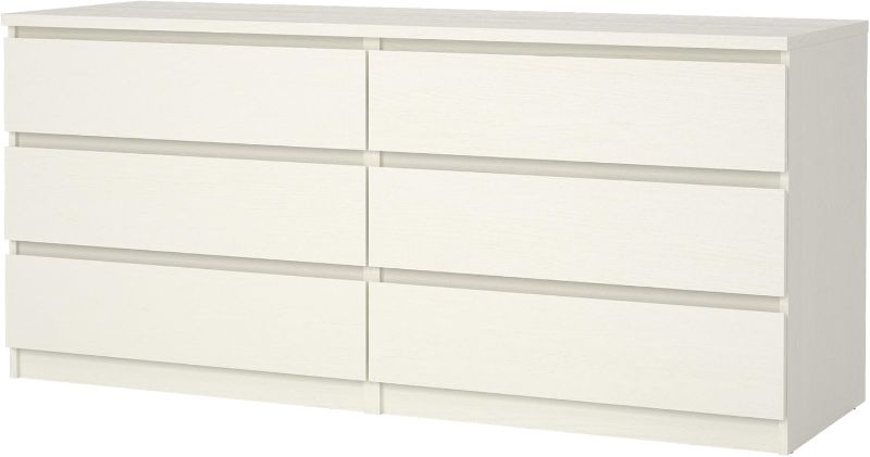 Photo 1 of ***MISSING PARTS*** ****partial set 1 of 2 ******similar to the photo*** 6 Drawer Double Dresser, Bedroom Furniture, Handle-free Drawers, Contemporary, White