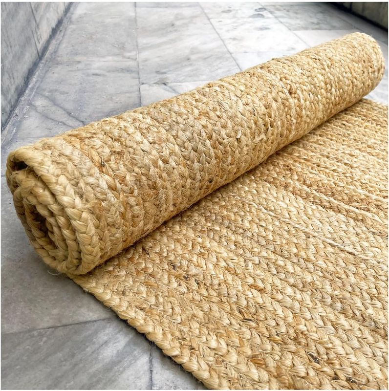 Photo 1 of *** similar to the photo*** Bedding Craft Natural Fiber Collection Runner Rug - 2' x 6', Handmade Chunky Textured Jute, Ideal for High Traffic Areas in Living Room, Bedroom, Kitchen (24"x72" - Natural)