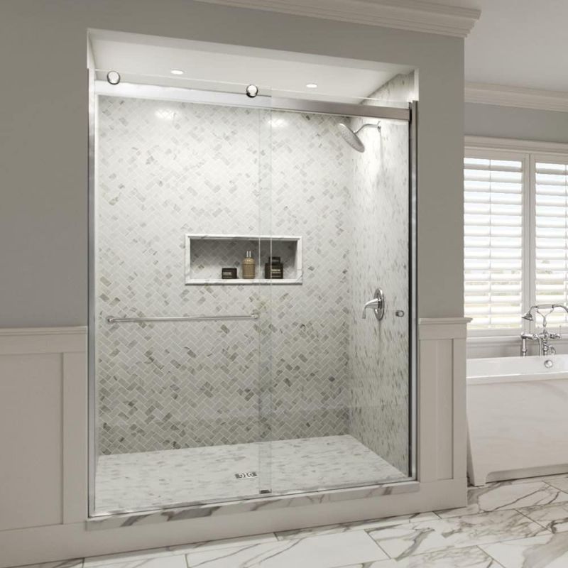 Photo 1 of *** similar to the photo *** MSDREV6070CL Revolution 70" High x 56"-60" Wide Sliding Framed Shower Door with Clear Glass