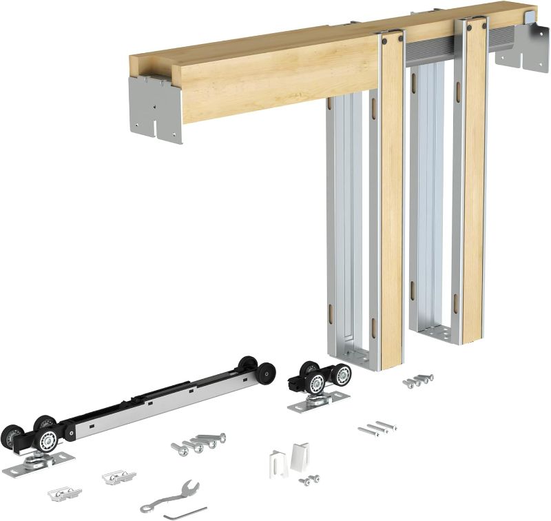 Photo 1 of ***SIMILAR THAN THE PHOTO *** UBEST Pocket Door Frame Kit with 220LBS Two-Way Soft-Close Mechanism, Smoothly and Quietly, Easy to Install Hidden Door Kit,