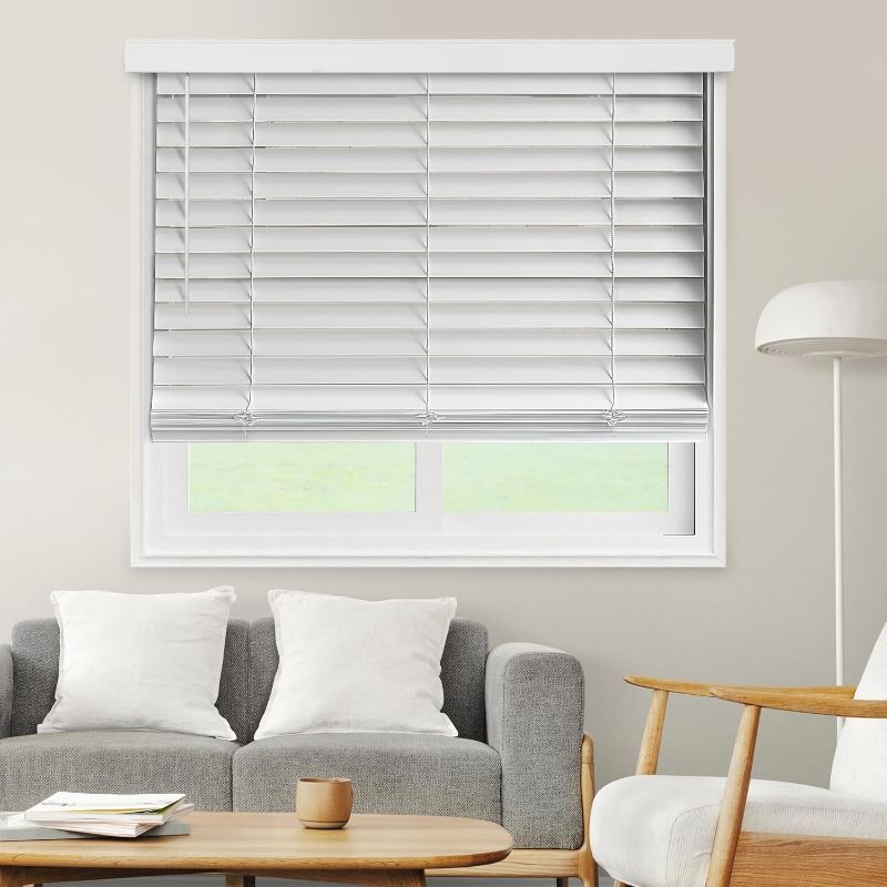 Photo 1 of **** similar to the photo***US Window And Floor 2" Faux Wood 70.125" W x 84" H, Inside Mount Cordless Window Blinds, 70.125 x 84, Smooth