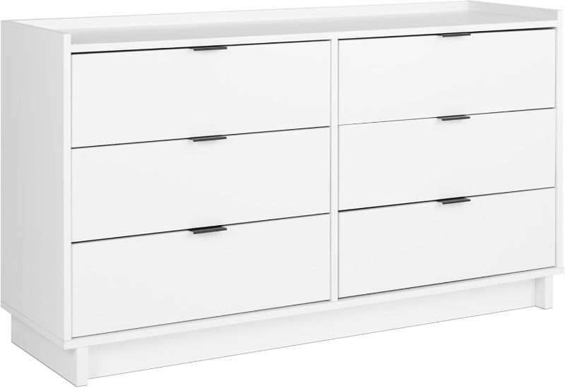 Photo 1 of ***SELLING AS PARTS - FINALE SALE - NO RETURNS****
Prepac Simply Modern 6-Drawer Double Dresser for Bedroom, Chest of Drawers, Modern Bedroom Furniture, 52.5” wide x 16” deep x 29.5” tall, White