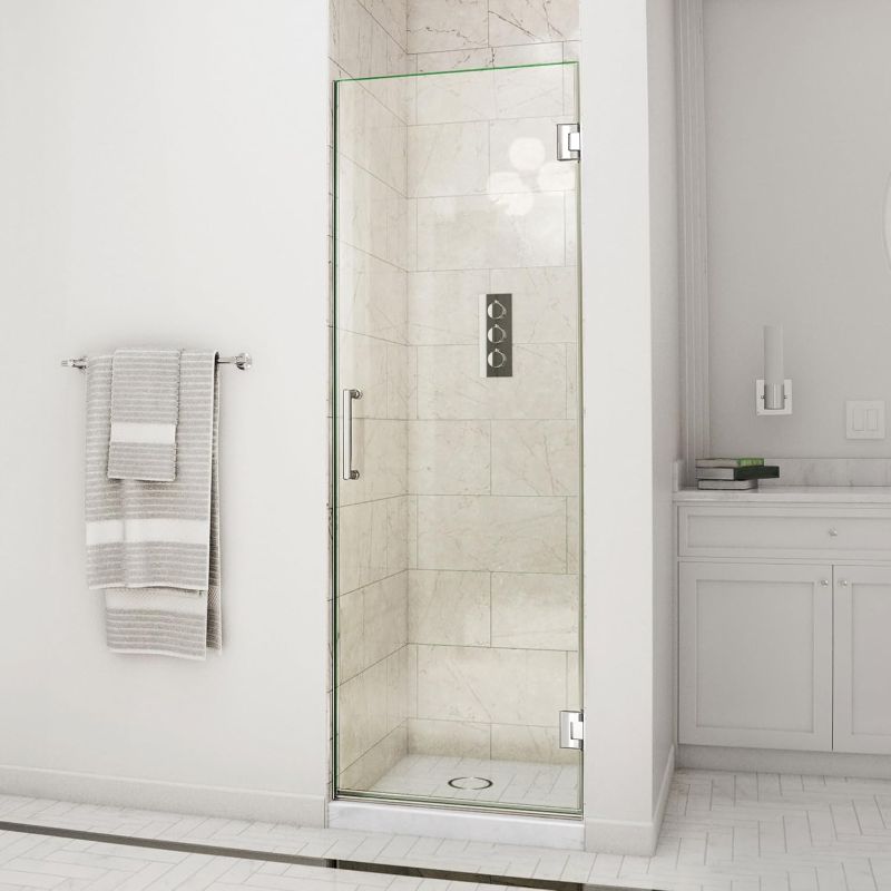 Photo 1 of *** SIMILAR TO THE PHOTO ***
DreamLine Unidoor 23 in. W x 72 in. H Frameless Hinged Shower Door in Chrome, SHDR-20237210F-01