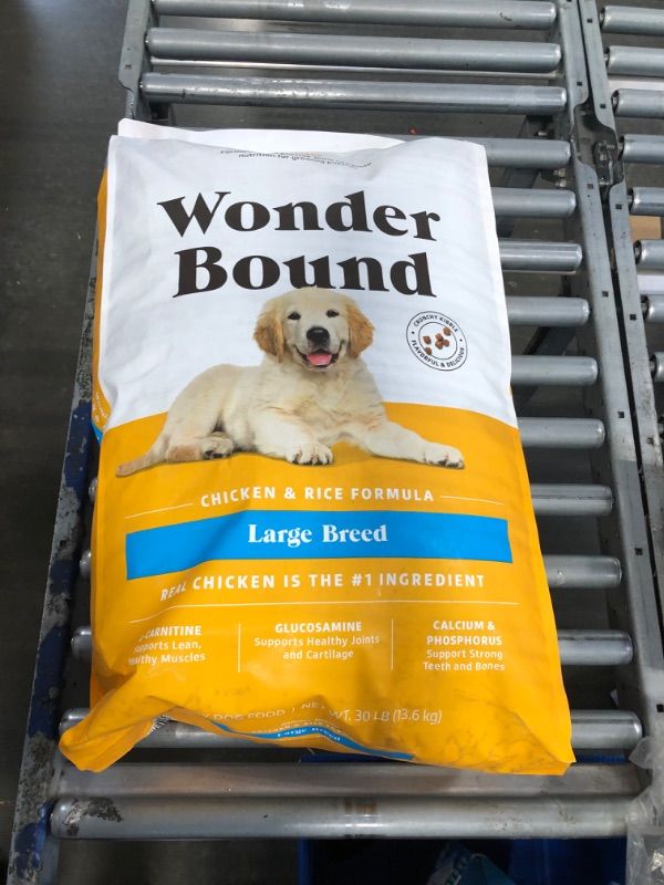 Photo 2 of Amazon Brand - Wonder Bound Large Breed, Puppy Dry Dog Food, Chicken & Rice, 30 pound (Pack of 1)