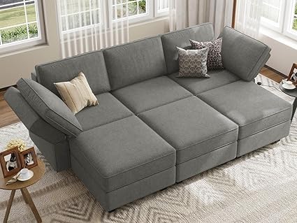 Photo 1 of **** SIMILAR TO THE PHOTO ****Belffin Modular Sectional Sofa Sleeper Modular Sectional Couch Sofa Convertible Sectional Couch Reversible Sofa Bed Grey