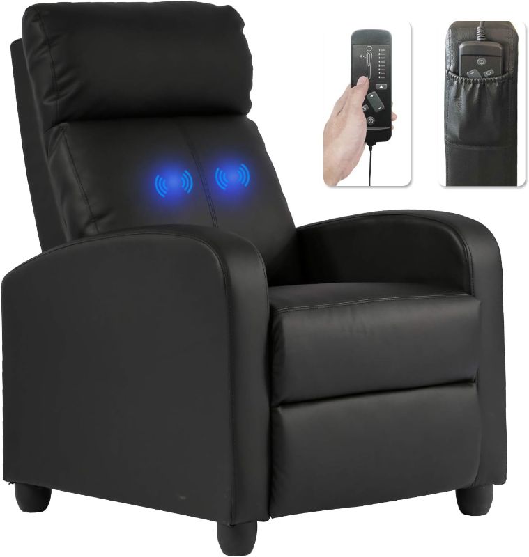 Photo 1 of 
Recliner for Living Room Massage Reading Chair Winback Single Sofa Home Theater Seating Modern Reclining Easy Lounge with PU Leather Padded Seat Backrest