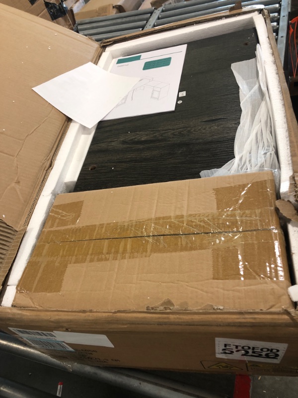 Photo 1 of YITAHOME L Shaped Desk with Power Outlets & LED Lights, 60” Corner Computer Desk with Drawers & Lift Top, Home Office Desk with Monitor Stand & File Cabinet, Wood Height Adjustable Desk, Grey