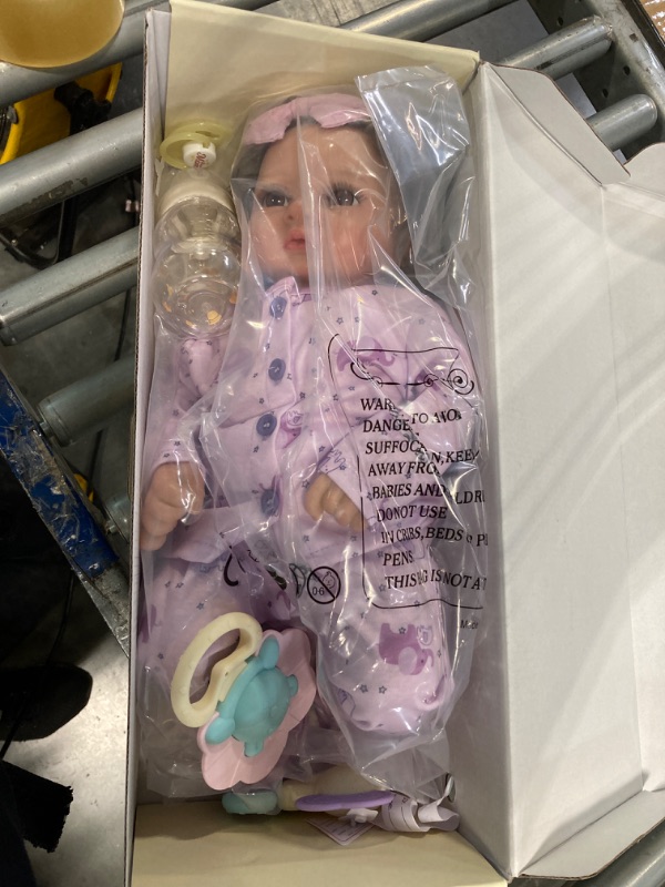 Photo 3 of ***USED**BABESIDE Lifelike Reborn Baby Dolls Girl - 17 inch Soft Body Realistic Baby Doll Hand-Rooted Newborn Baby Doll That Look Real with Complete Accessories for Kids 3 4 5 6 7 8 +