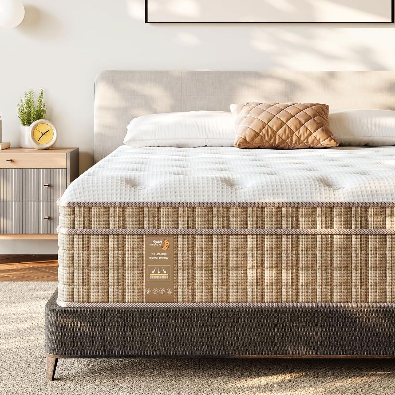 Photo 1 of 10" Twin Mattress, Memory Foam Hybrid Mattress with Space Cotton for Tight Sleep, Medium-Firm Cooling Mattress with Stronger Support, Motion Isolation &Pressure Relieving