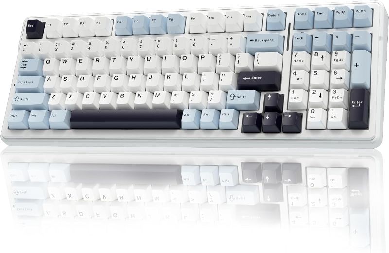 Photo 1 of 
AULA F99 Wireless Mechanical Keyboard, Hot Swappable Custom Keyboard,Pre-lubed Linear Switches,Gasket Structure,RGB Backlit Gaming Keyboard (Blue&White)