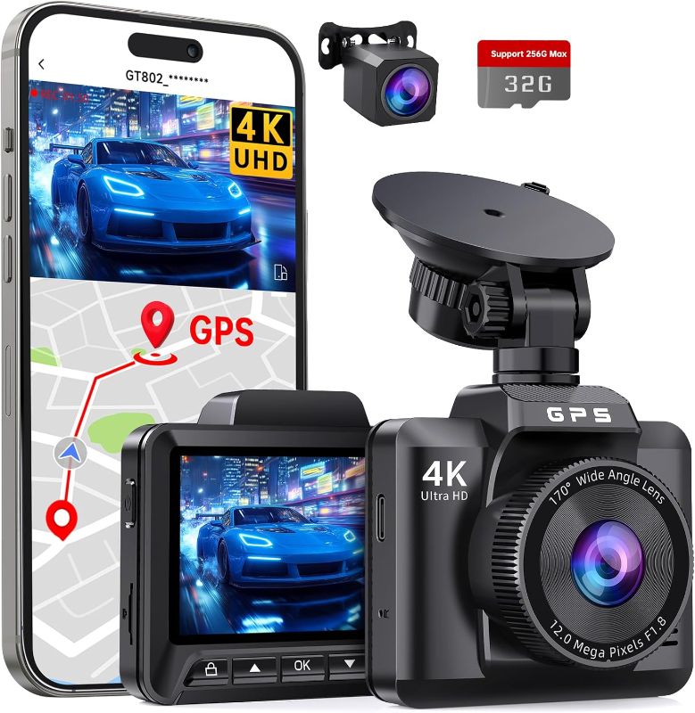 Photo 1 of 
Dash Cam Front and Rear, Ecomoment 4K+1080P Dual Dash Camera for Cars, Built-in WiFi GPS Dashboard Camera, 2.4" IPS Screen Dashcam, 170° Wide, Night...
Color:Black