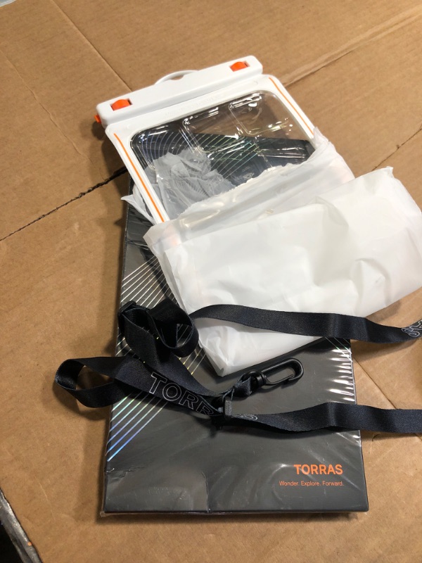 Photo 3 of ***USED***TORRAS [Larger Size 8.0'' IPX8 Waterproof Phone Pouch Floating, Underwater Screen Touchable, Waterproof Phone Case with Lanyard for iPhone 15 Pro Max 14 Galaxy S24 Ultra, Cell Phone Dry Bag, White