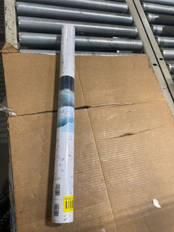 Photo 1 of ***USED***Glossy Marble Paper Granite Gray/White Wallpaper Peel and Stick Wallpaper Self Adhesive Removable Wallpaper 15.8? ×118? Waterproof Countertop Paper for Cabinet Countertop Furniture Kitchen Viny Film