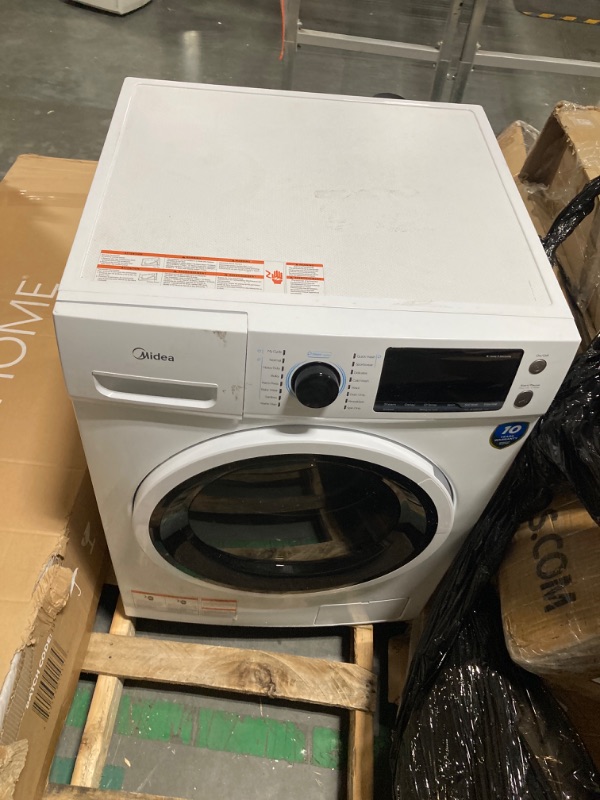 Photo 7 of ***MISSING MAIN OPERATION KNOB*** Midea MLH25N7BWW Compact Front-Load Machine, 24" Energy & Space-Saving Washer, Steam Care and Cold Wash Stackable Laundry, for Family Daily use, 2.5 Cu.ft, White