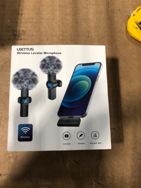 Photo 2 of 2pcs Lavalier Wireless Microphone for iPhone iPad, Wireless Microphone for Video Recording, Game Live Streaming, Interviews, YouTube, TikTok, Vlog(for iPhone 14 and Below) for Black-lightning