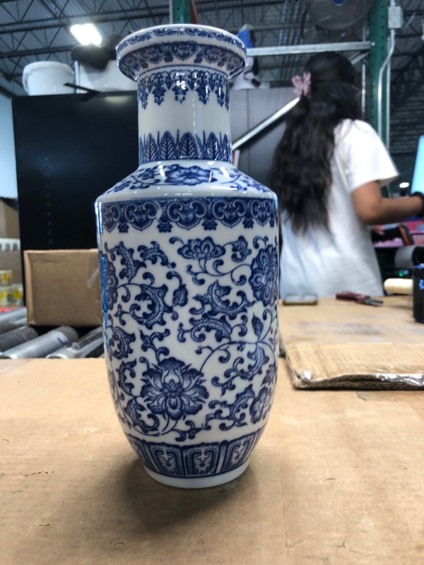 Photo 2 of ***SIMILAR***
Blue and White Vase, Blue Vases Home Décor, Chinoiserie Vase, Blue and White Porcelain, Ceramic Vase for Home, Living Room, Bookshelf, Mantle Fireplace,Table Centerpieces,10"